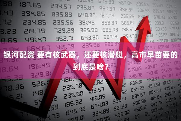 银河配资 要有核武器，还要核潜艇，高市早苗要的到底是啥？